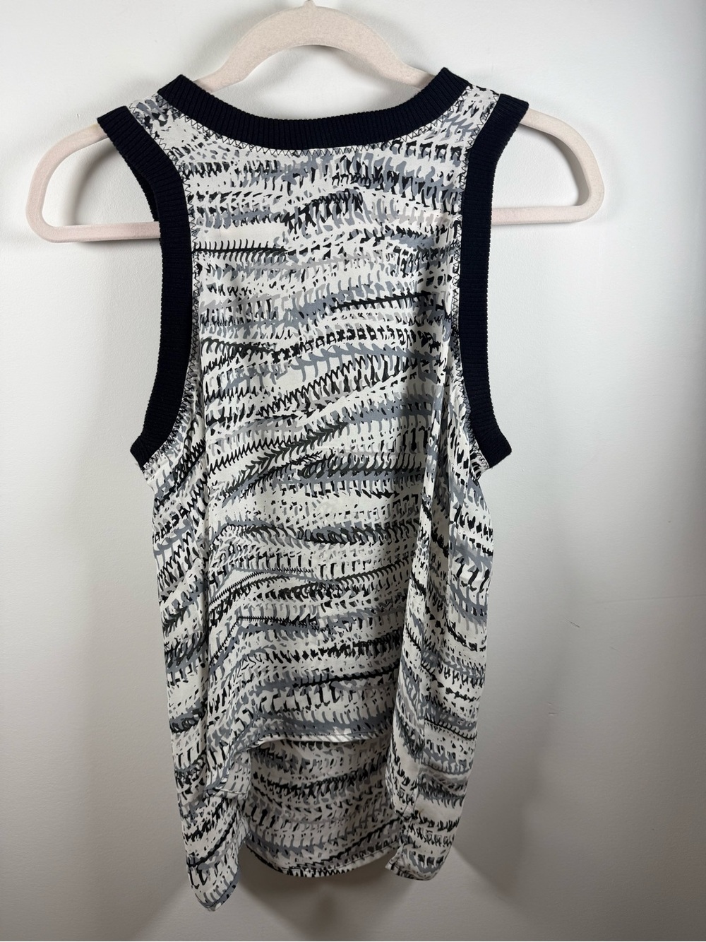 MICHAEL STARS | IKAT Print HIGH-LOW 100% SILK Zip Back Easy Tank XS